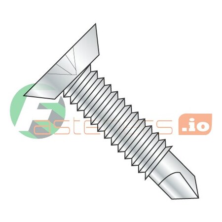 Newport Fasteners Self-Drilling Screw, #10-24 x 1 in, Zinc Plated Steel Flat Head Phillips Drive, 3000 PK 299301